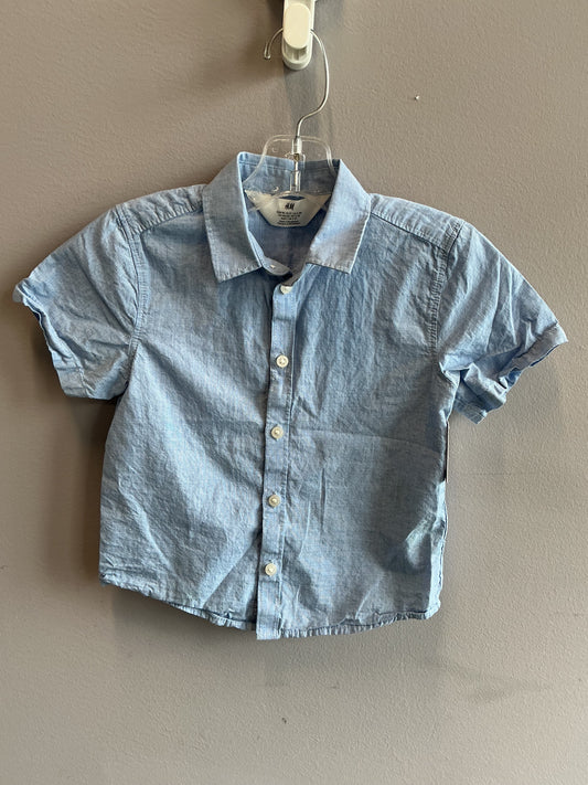 H & M short sleeve button down shirt sz 3