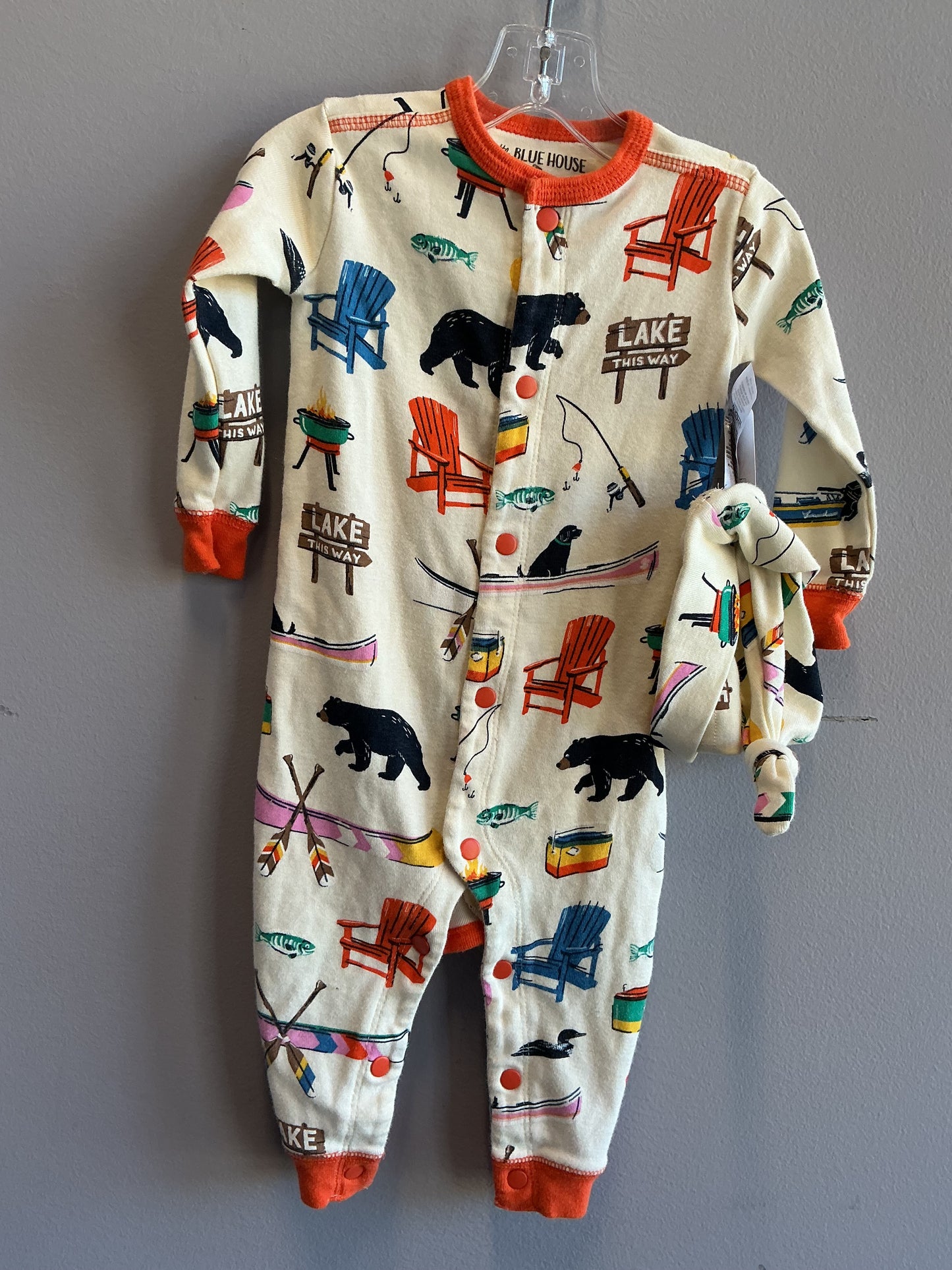Little Blue House Sleeper with Touque 6-12M