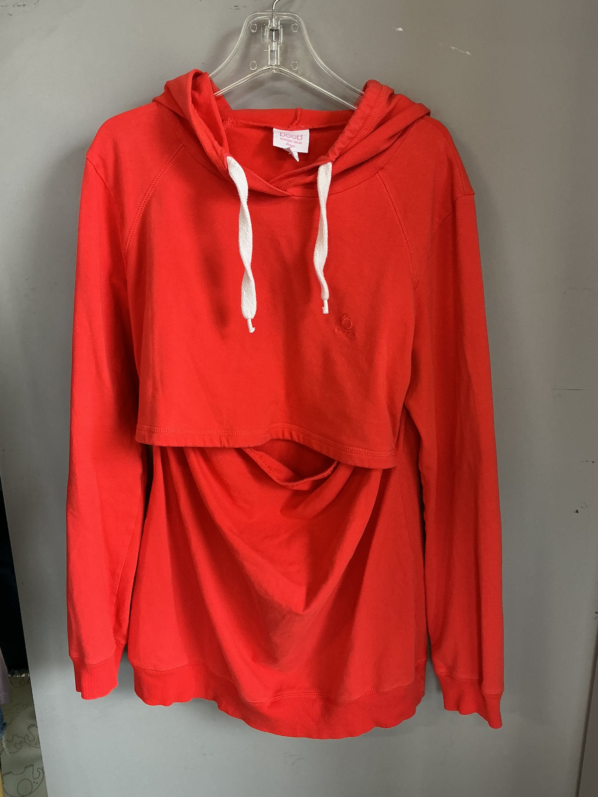 Boob Nursing Hoodie Orange size large