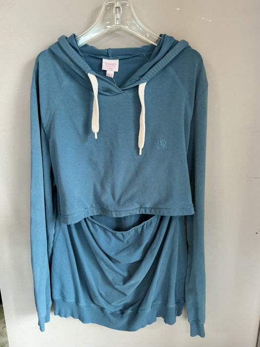 Boob Nursing Hoodie Blue size x-large