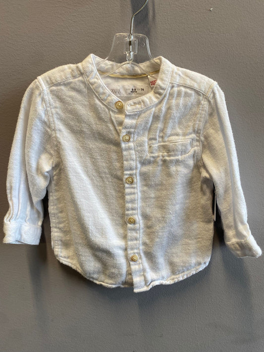Zara White Button Up Shirt 6-9M
